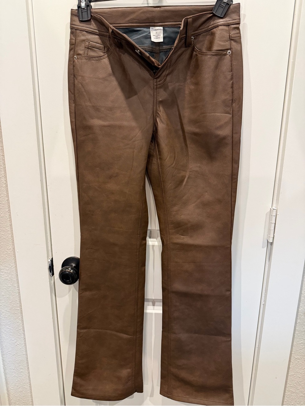 No Boundaries Brown Faux Leather Pants